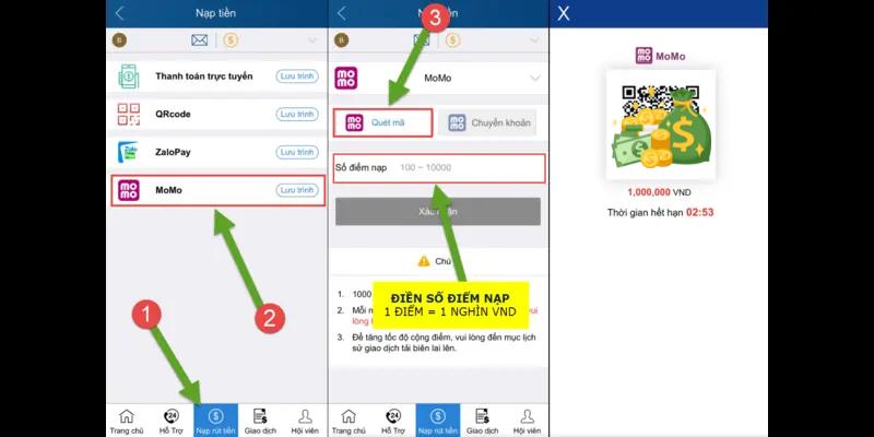 Thanh toán tiền cược cực nhanh bằng ví điện tử